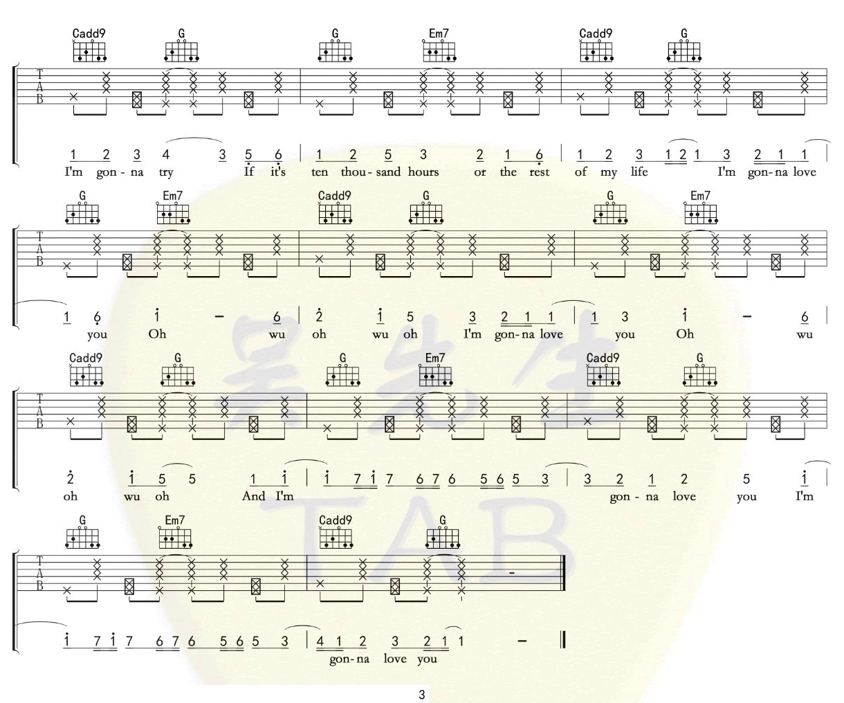 10000hours吉他谱3