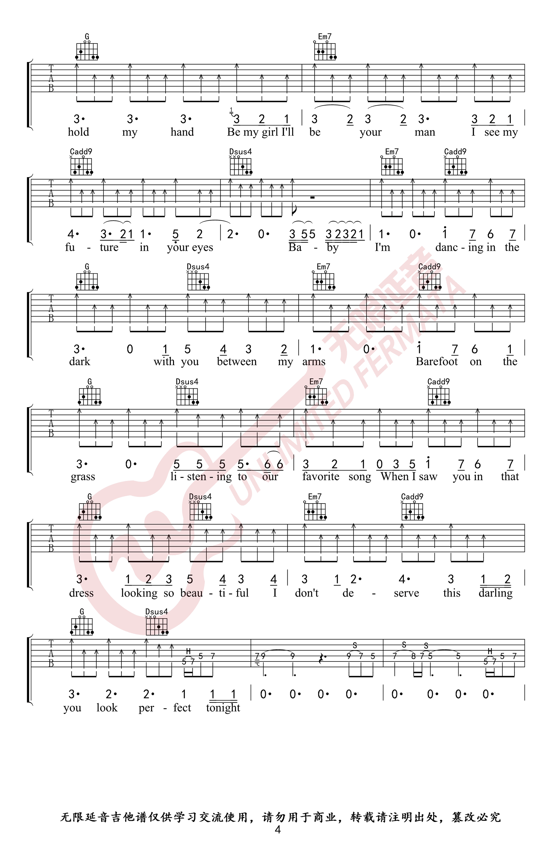 Perfect吉他谱4