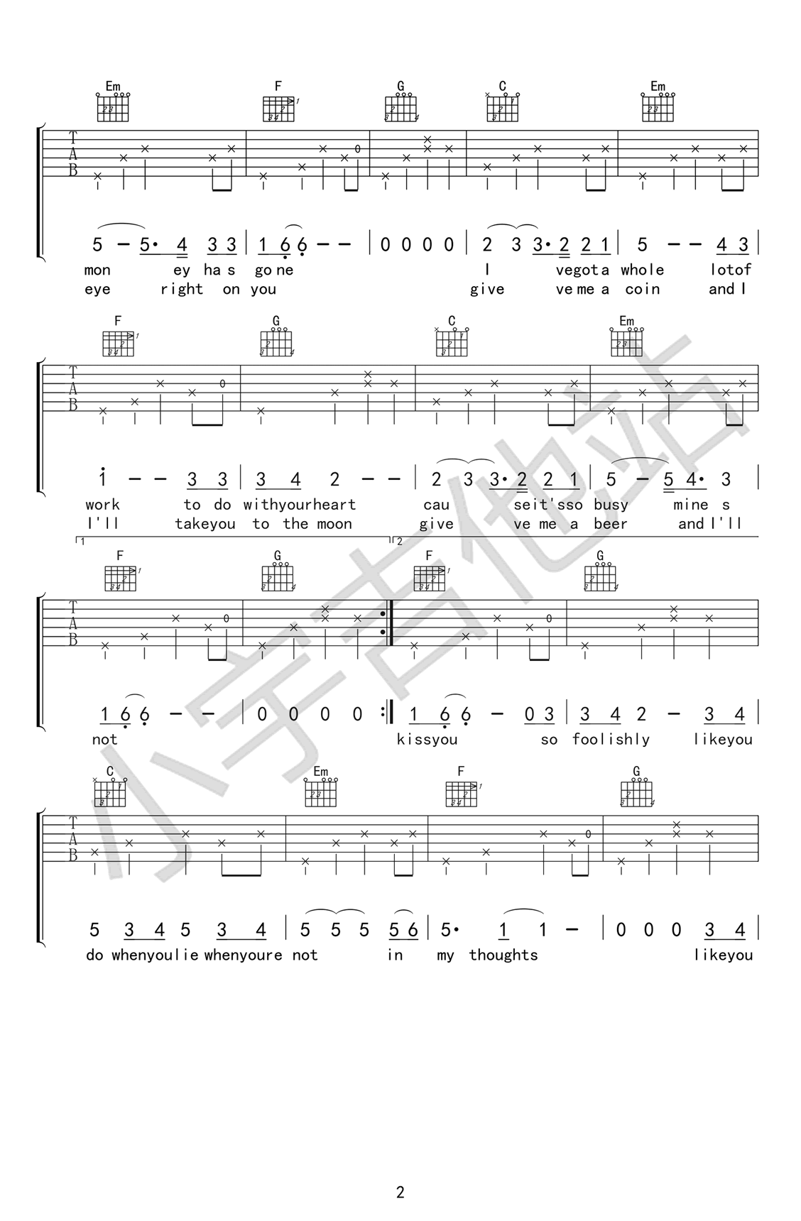 Loving Strangers吉他谱2