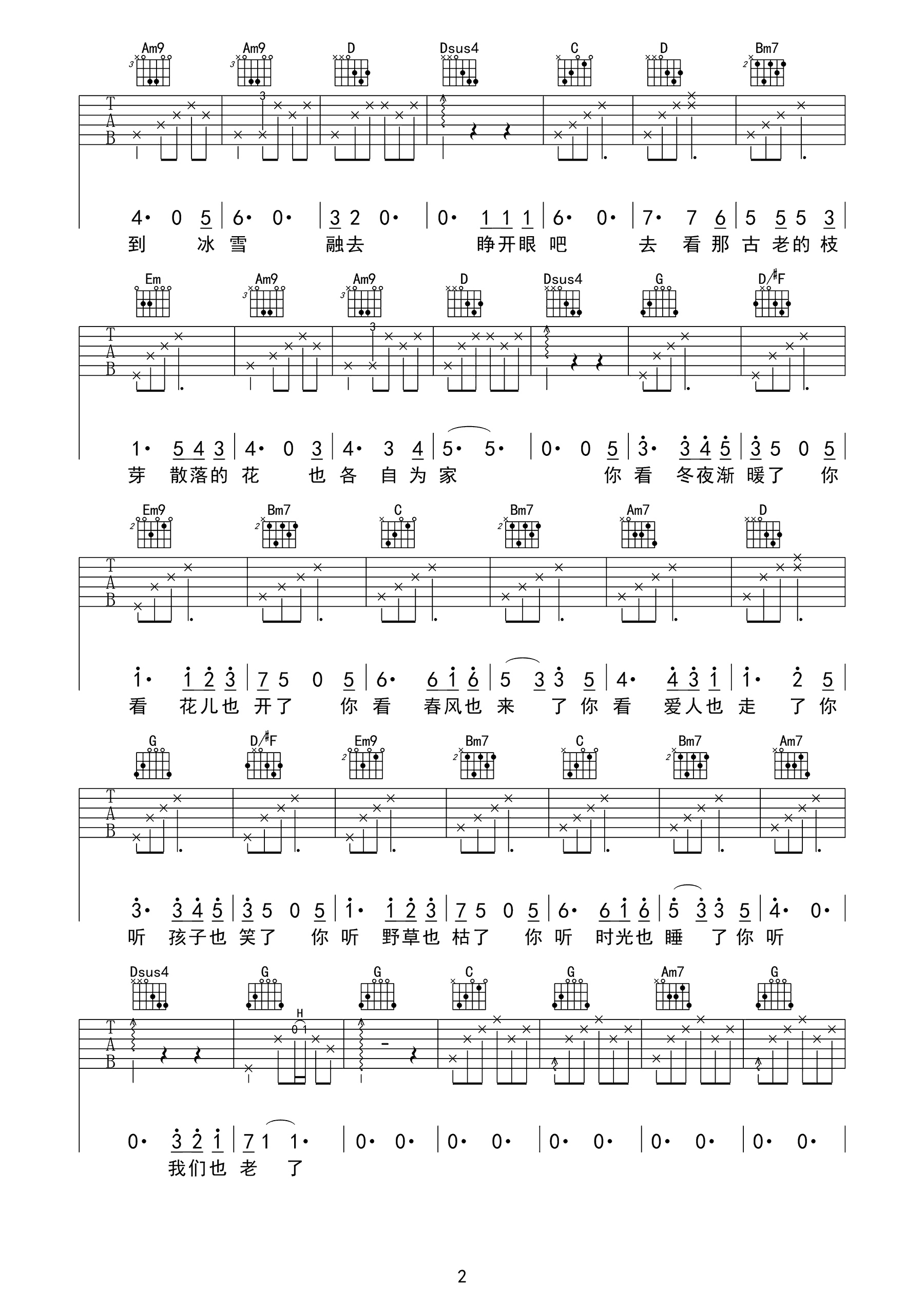 花落知多少吉他谱2