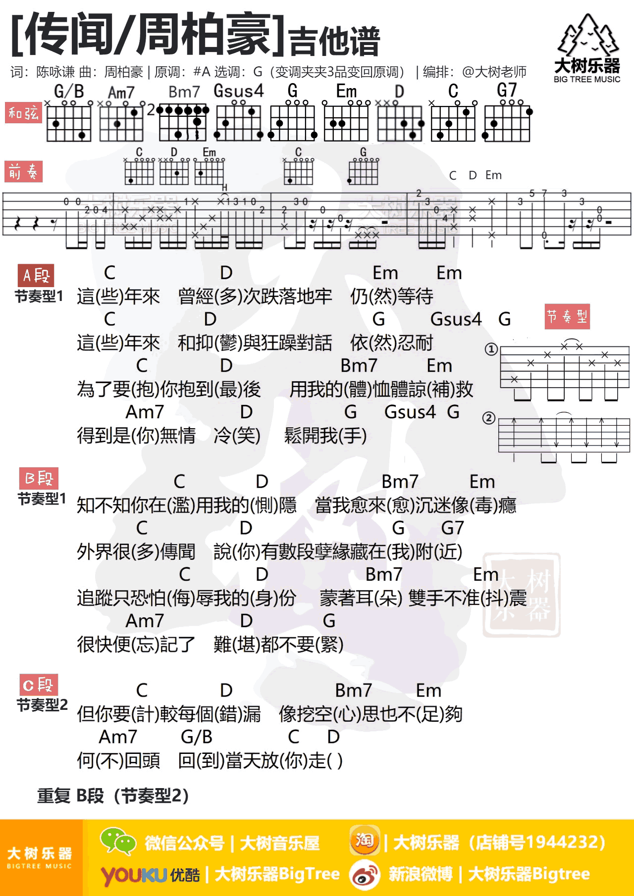 传闻吉他谱