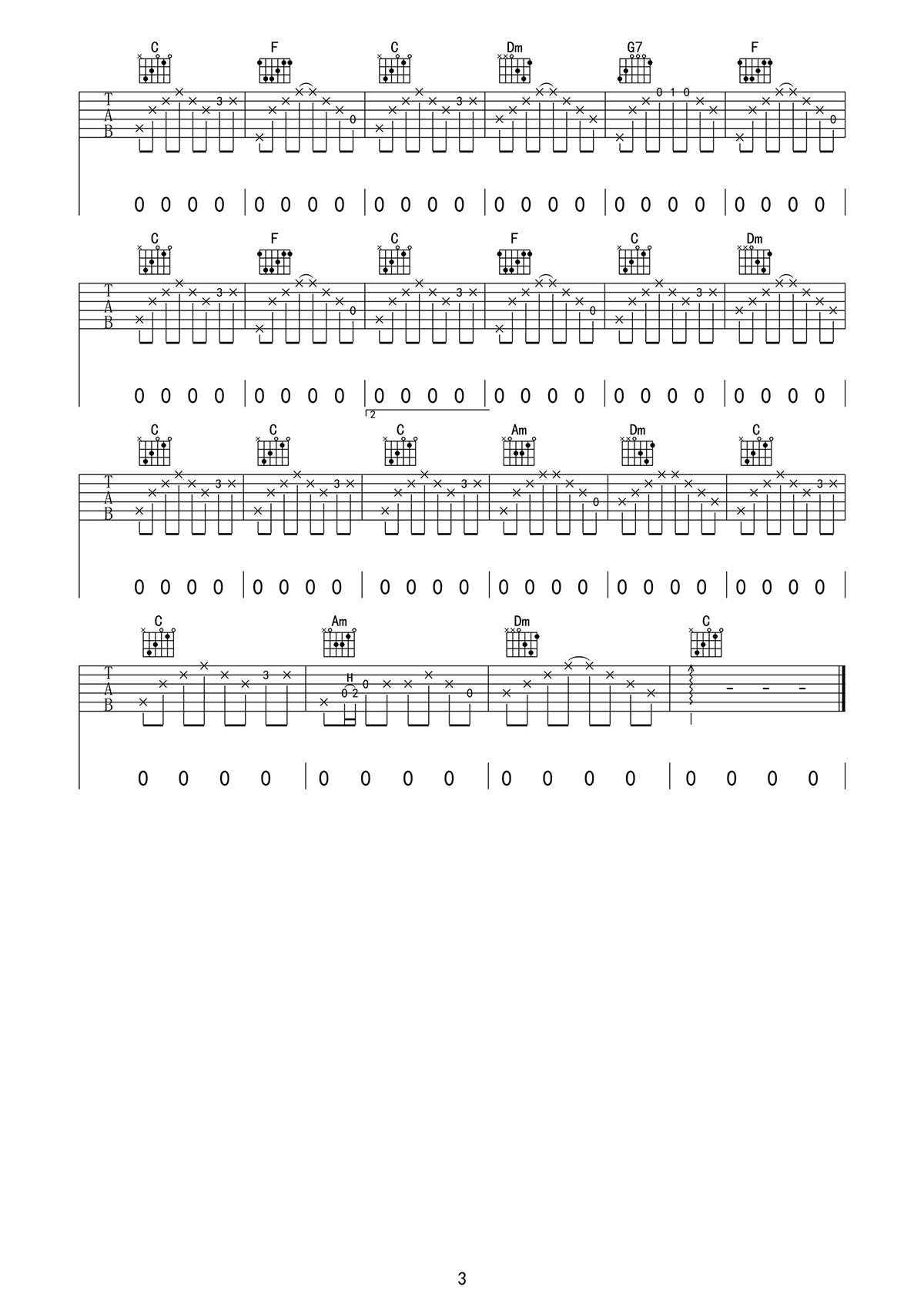 民谣在路上吉他谱3