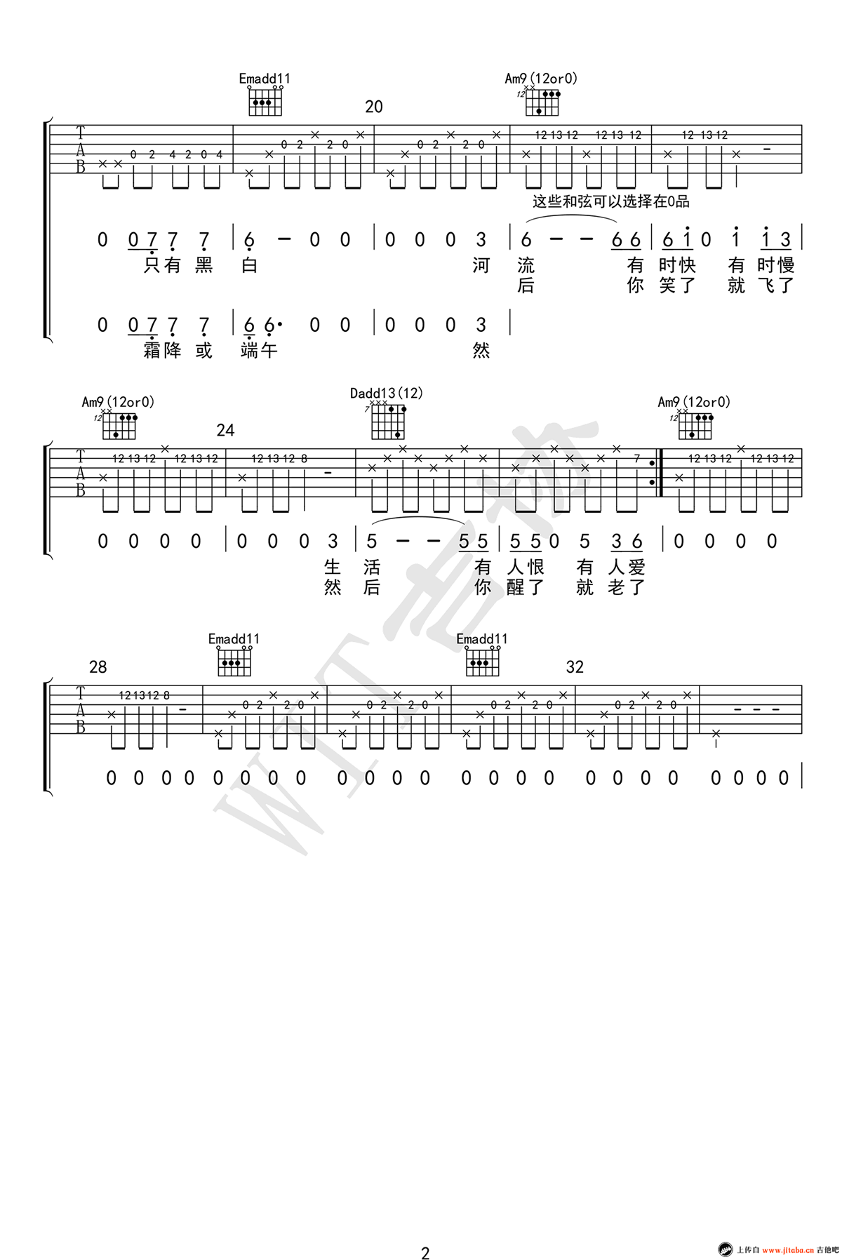 克兰河吉他谱2