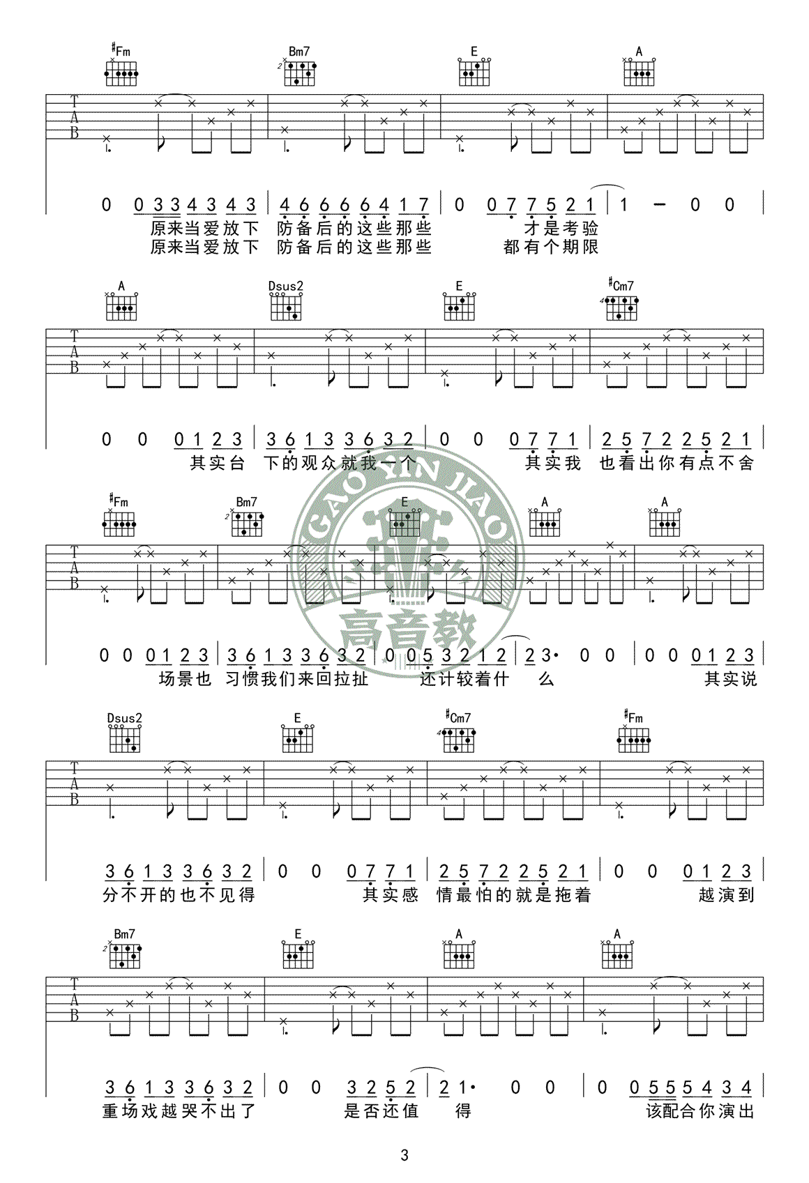 演员吉他谱3