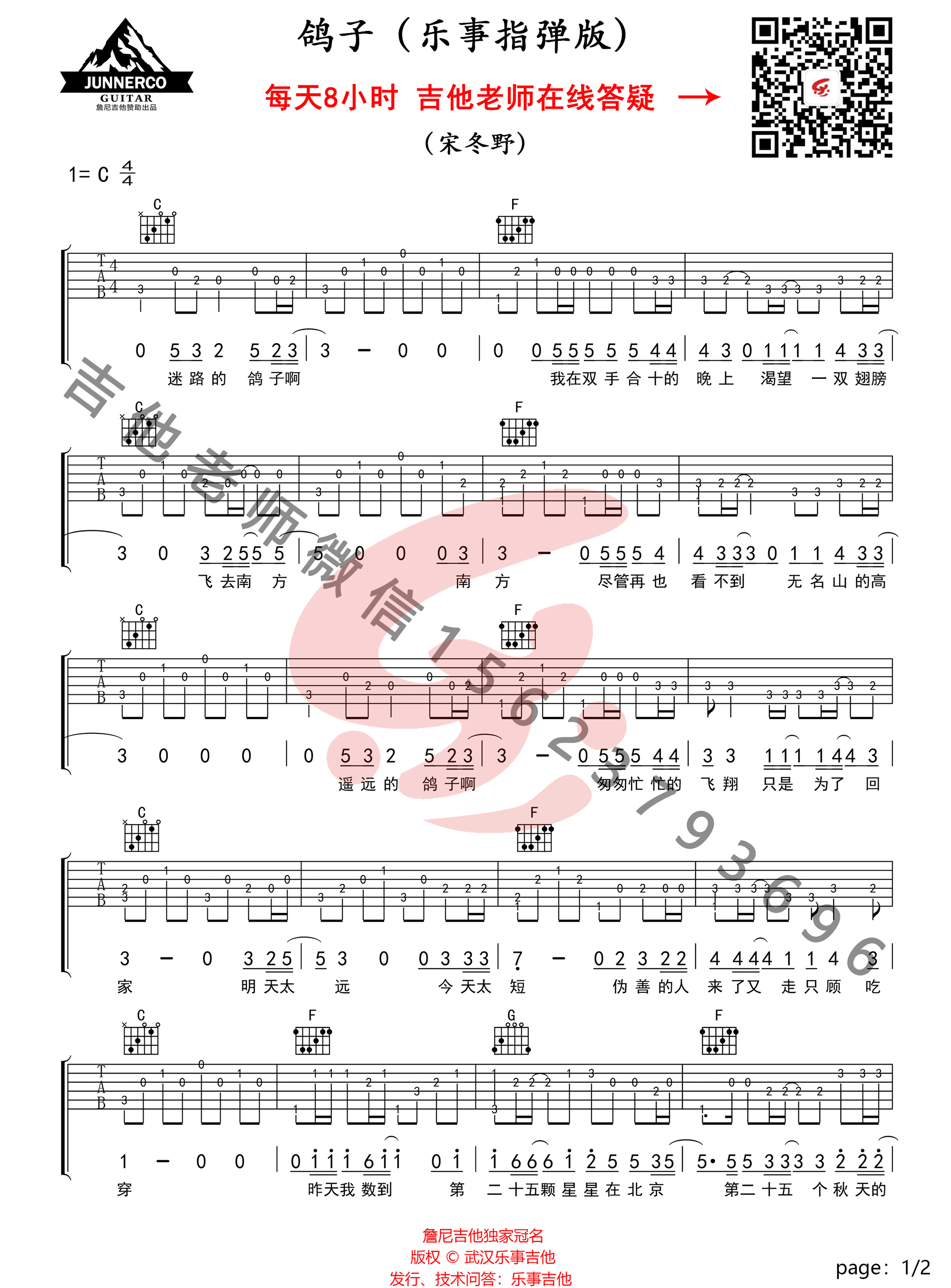 鸽子吉他谱1