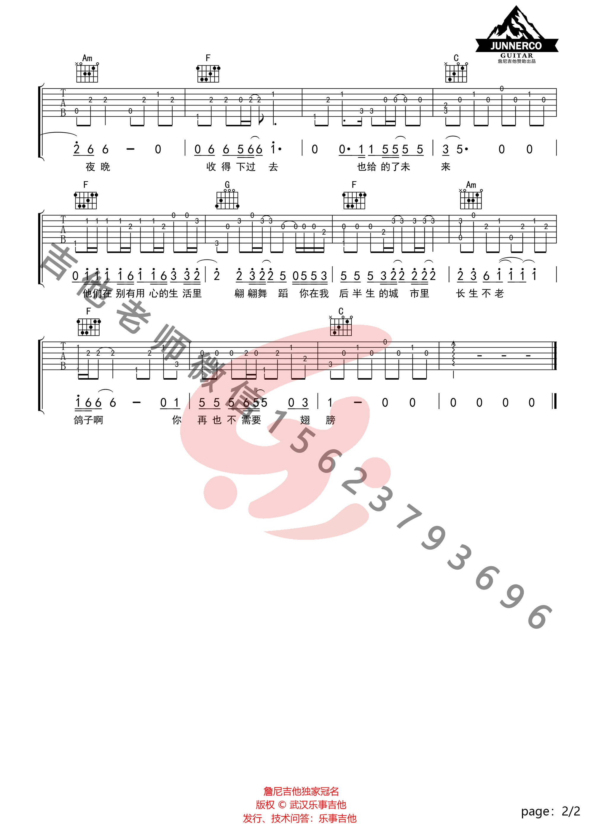 鸽子吉他谱2