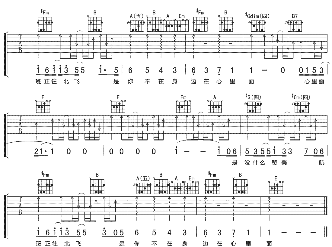 心里面吉他谱4