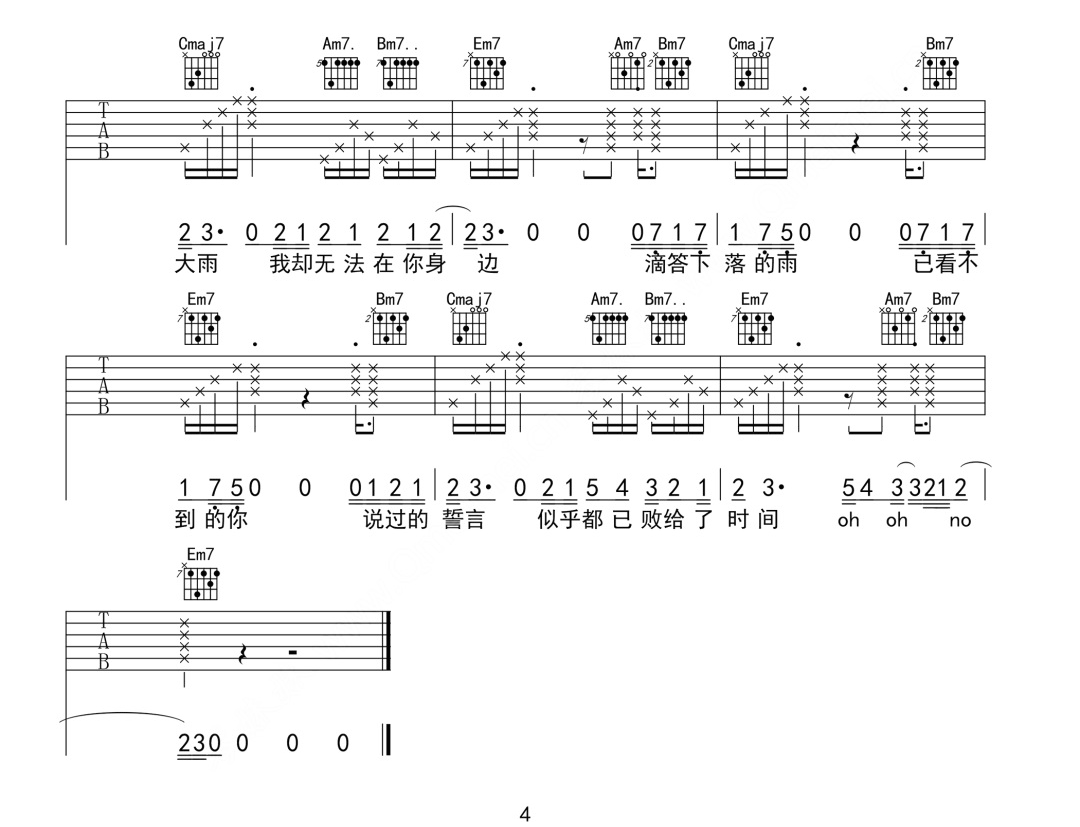 R.吉他谱4