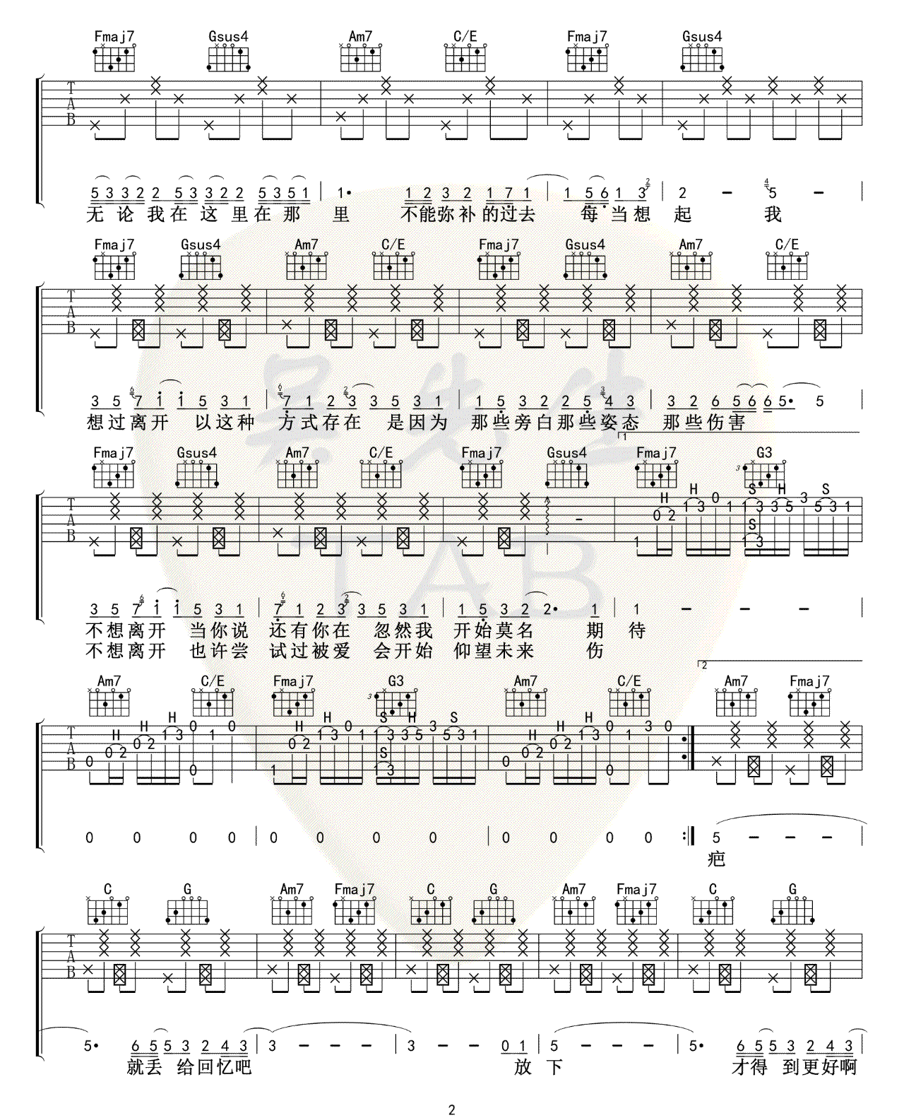 好想爱这个世界啊吉他谱2