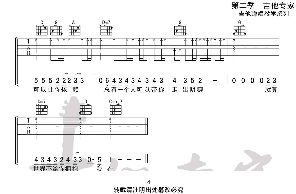 别怕我在吉他谱4