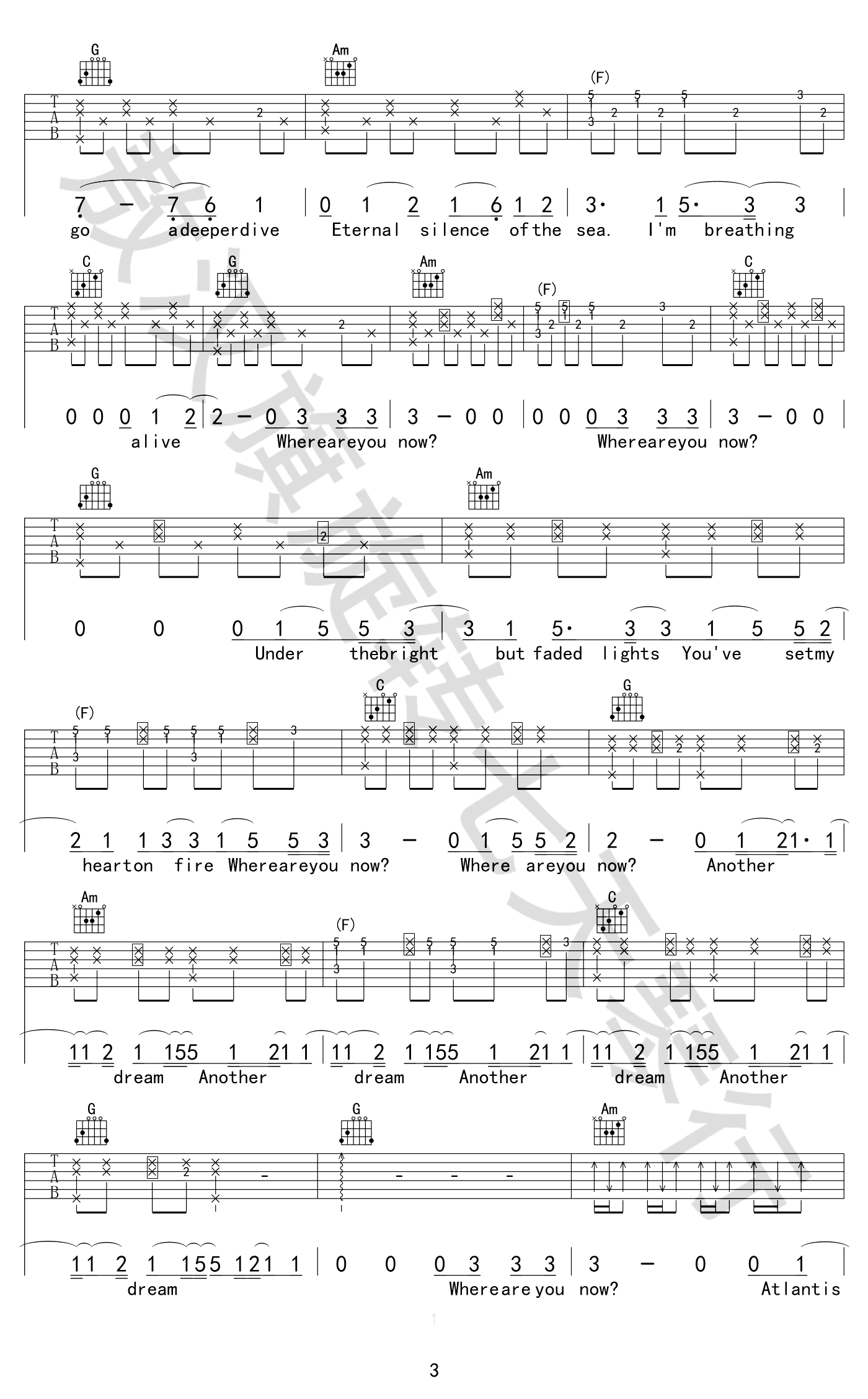 Faded吉他谱3