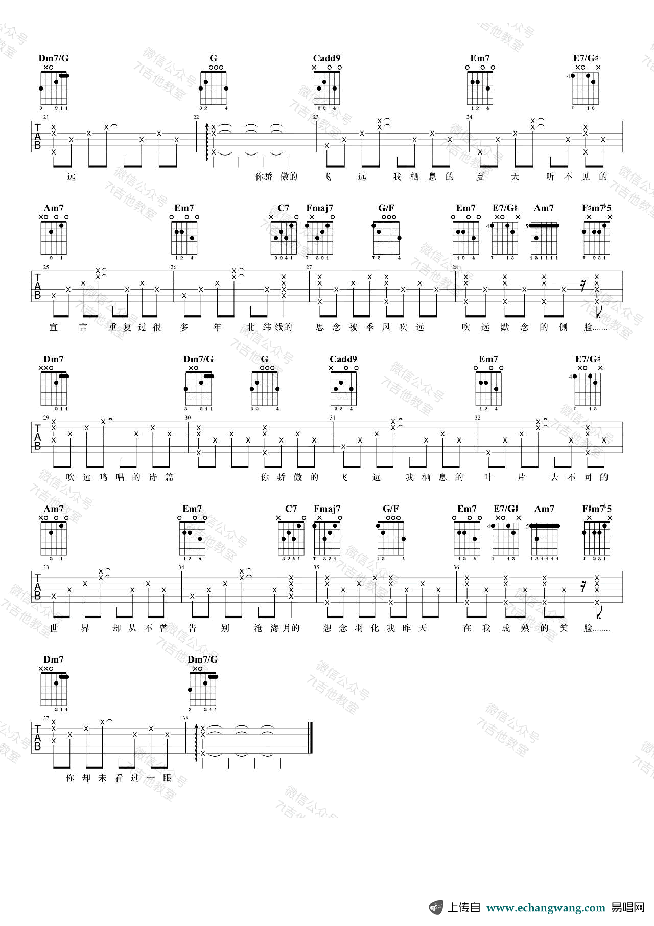 飞鸟和蝉吉他谱2