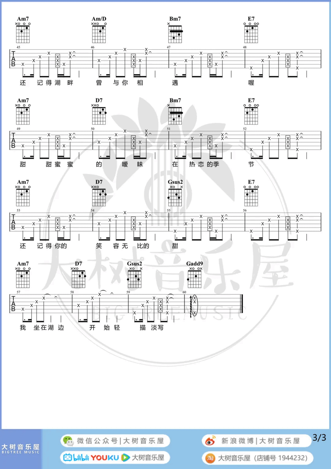 海芋恋吉他谱3